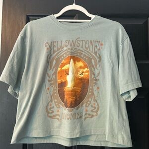 Yellowstone Wyoming Cropped Short Sleeve Graphic T-Shirt